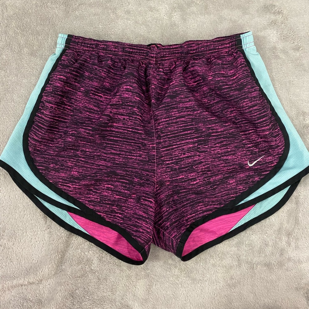 Nike Women's Pink and Black Athletic Shorts